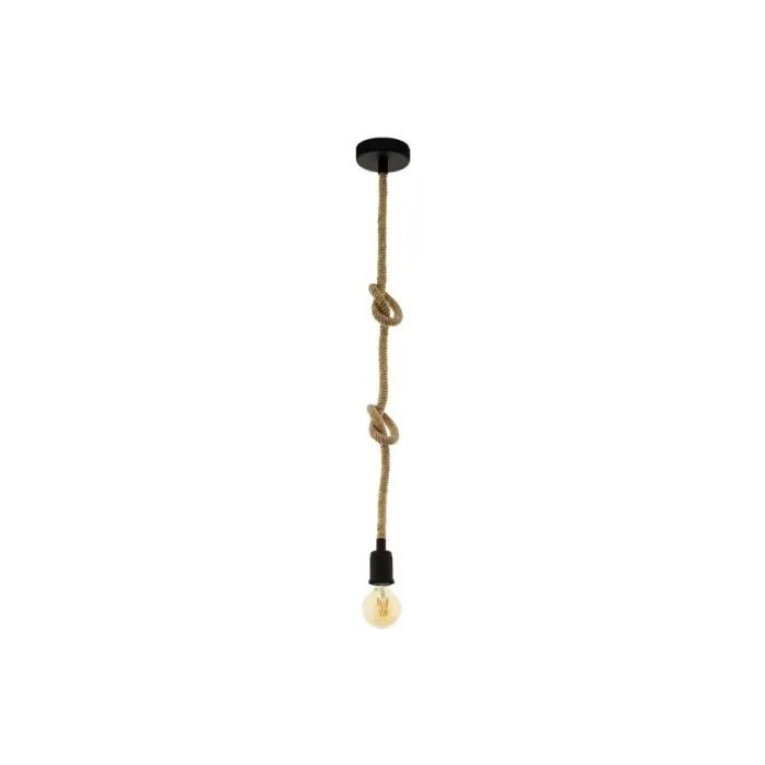 EGLO HL/1 E27 SCHWARZ/SEIL 'RAMPSIDE' PENDANT LAMPS