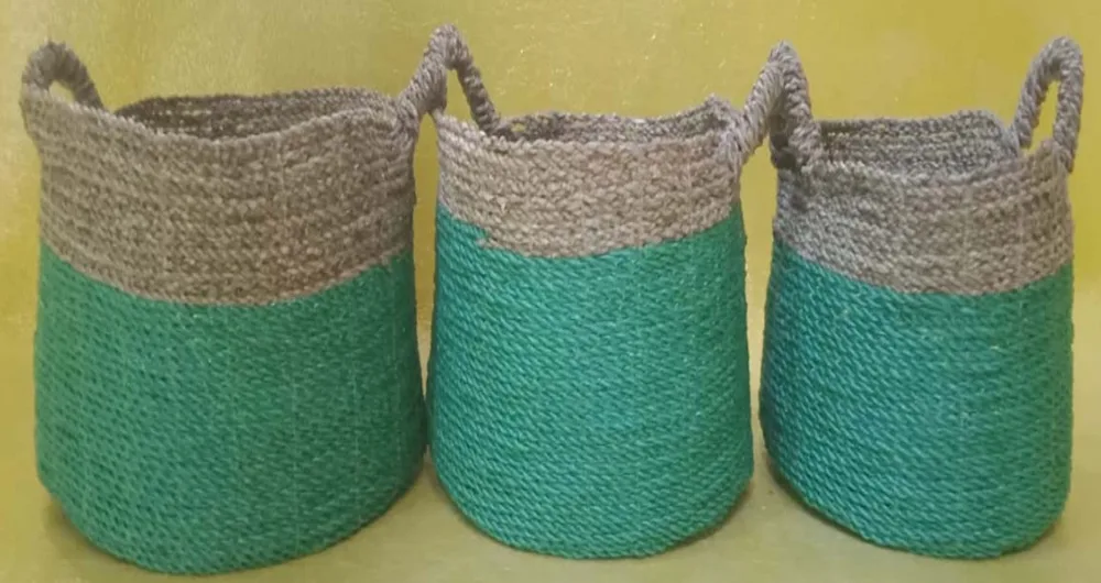 DESROCH DECOR NEW ENGLAND DESIGN DECORATIVE JUTE MADE BASKET