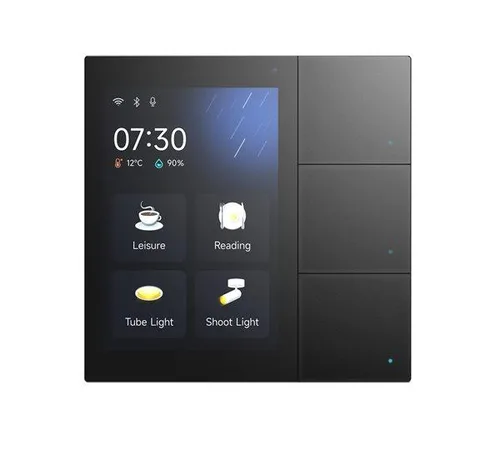 Lexa Essenza Series KNX Smart Touch S3 with Secure (KNX+Intercom+App Server) Black