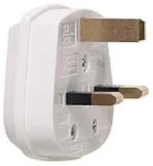 RR Top Plug Fused-13A-3 Pin-White