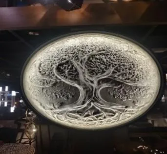 DESROCH ROUND 3D WALL ART WITH LIGHTING