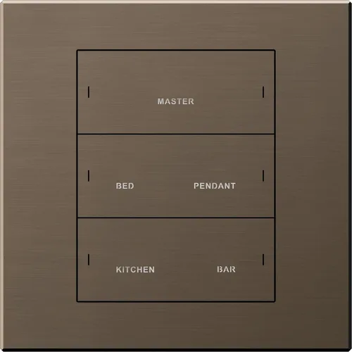 LEX-AURA-Six-button metal smart panel (KNX interface base) white gold