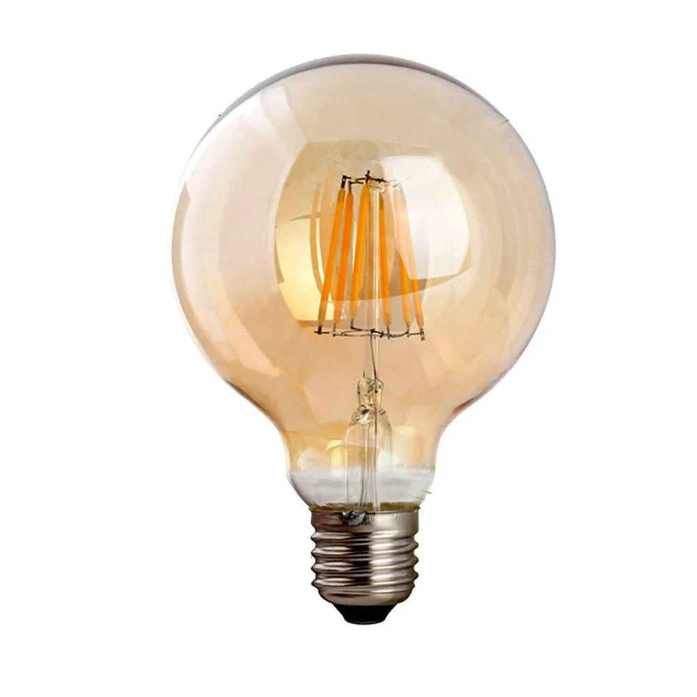 FLAMILANO VINTAGE STYLE DIMMABLE GLOBE G95 AMBER 8W 3000K E27 BULB