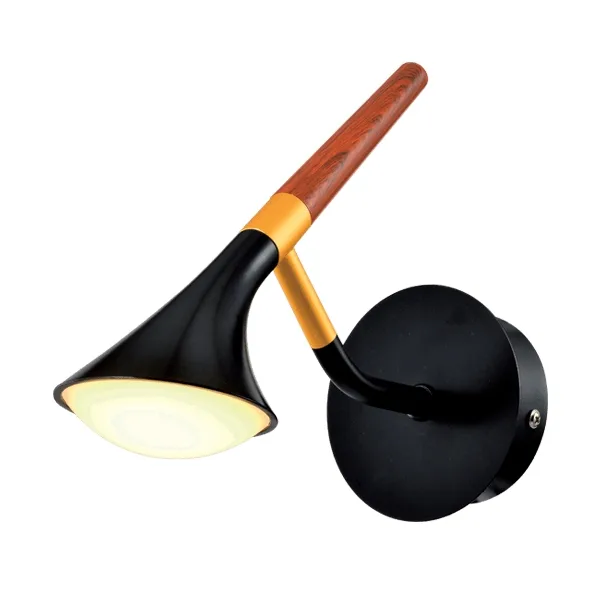 ELMARK DUNCAN LED WALL LAMP 5W 2800-3200K MATTE BLACK/WOOD