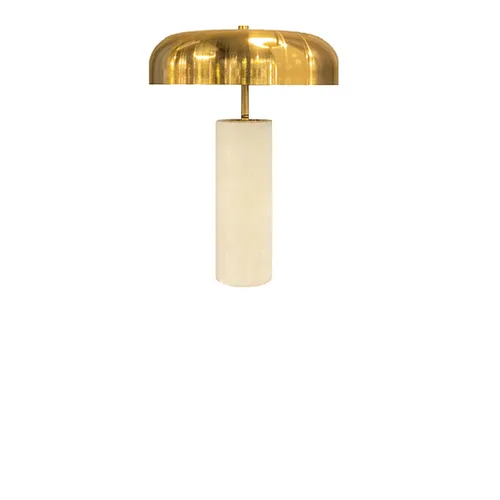 DESROCH DECORATIVE TABLE LAMP STYLISH LOUYIZ WHITE MARBLE GOLD LAMP