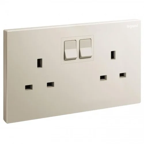 LEGRAND CHAMPAGNE DOUBLE BS 13A SKT+SWITCH