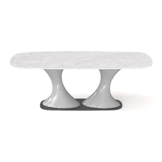 DESROCH NATURAL MARBLE RECTANGULAR DINING TABLE