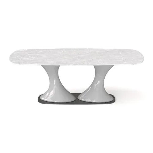 DESROCH NATURAL MARBLE RECTANGULAR DINING TABLE