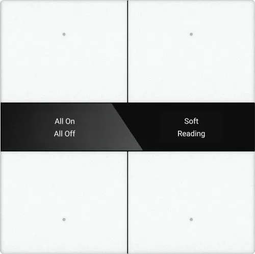 Lexa Vitara Series KNX S-series Push Button Sensor Display & Secure, 2-Gang Normal Glass White