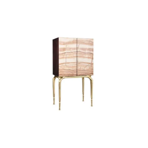 VEROCASA LIVING LUXURY WOOD AND BRASS CABINET