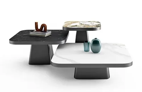BLACK & WHITE BRIGHT SLATE COFFEE TABLES BIG