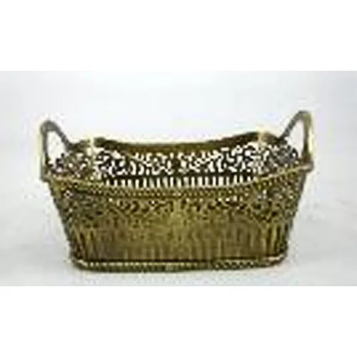 DESROCH DECOR CONTEMPORARY ANTIQUE BRASS ELEGANT BASKET