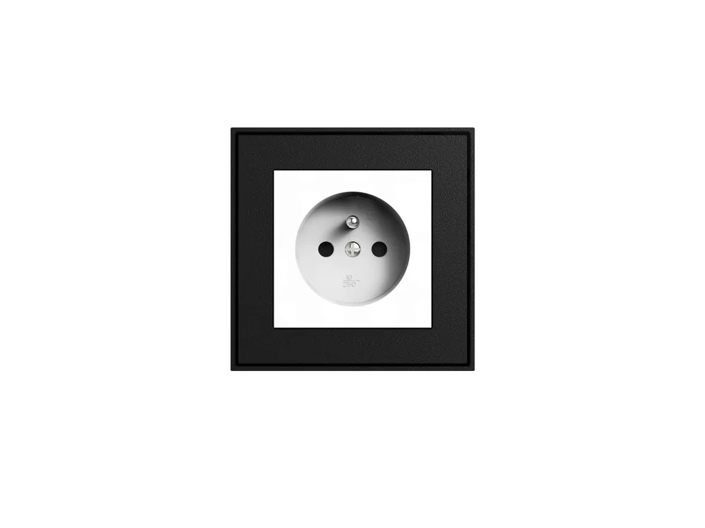 LEXA LEX SOCKET SERIES GLACIER SILVER+WHITE GERMAN TYPE WHITE MODULE SOCKET