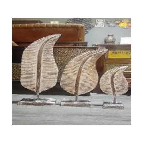 DESROCH DECOR BROWN AND WHITE WOOD DECORATIVE OBJECT