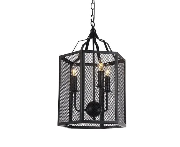 LUMILUCE AMERICANO JADEN E27x3 BLACK+CLEAR SUSPENDED LAMP