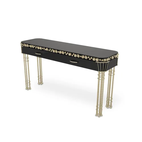 VEROCASA LIVING LUXURY TROIS ONYX JAMBES PAIRES CONSOLE TABLE