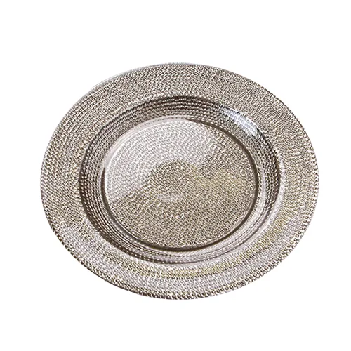 DESROCH HOMEWARES DECORATIVE DINING GREY FINISH PLATE - B