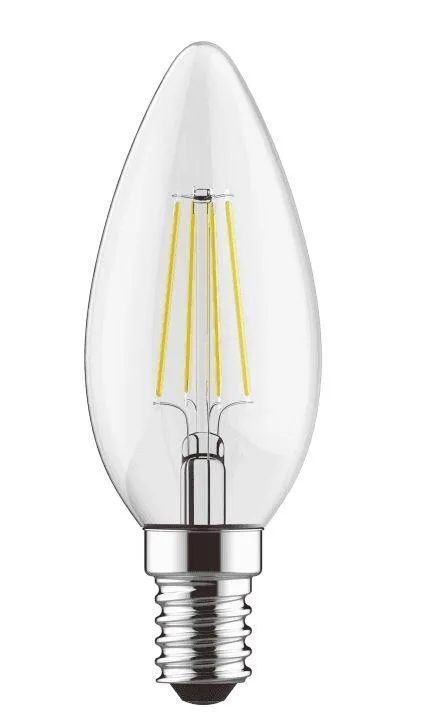 LUXRAM Value Classic LED Candle E14 Dimmable 470lm  4W 4000K  220V AC , Clear Finish,