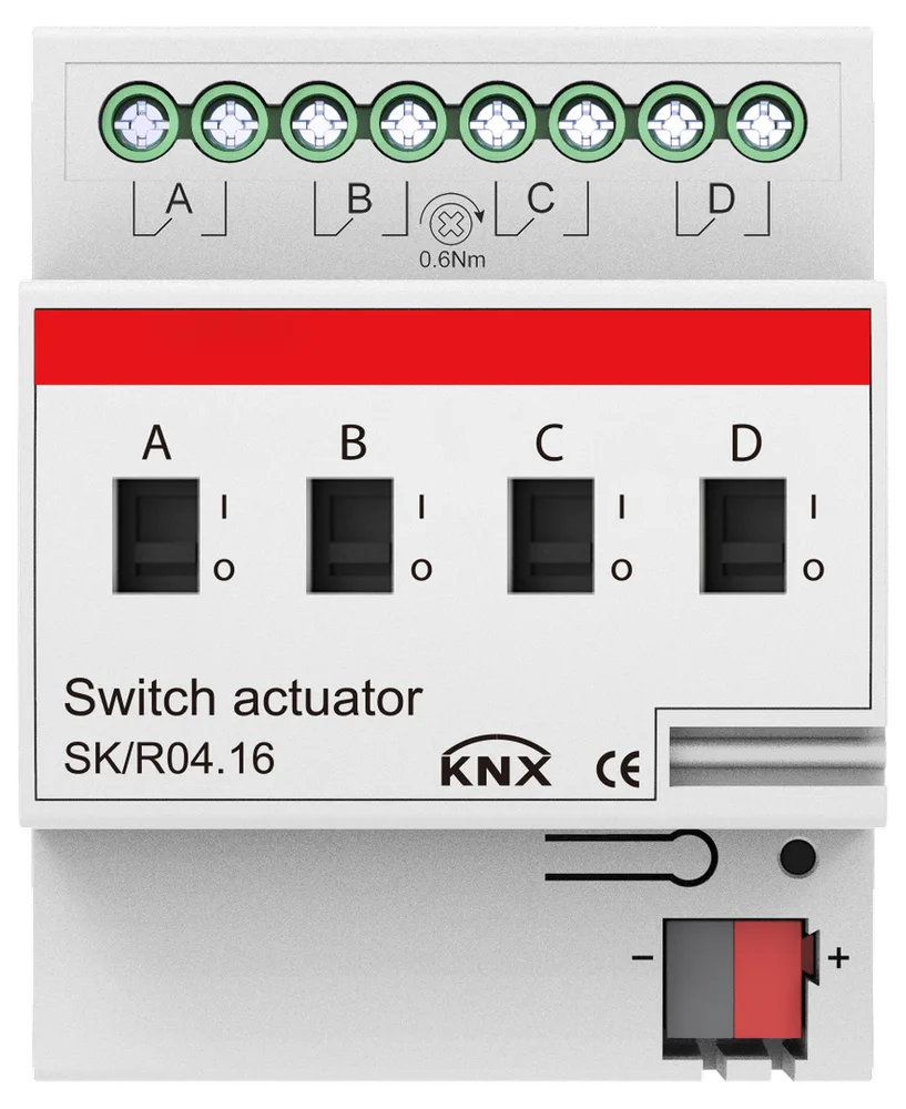LEX-RELAY Series Standard 35mm DIN rail mounting 72×90×64mm PC  Material White Finish It can independently control the on/off of 4 channels 