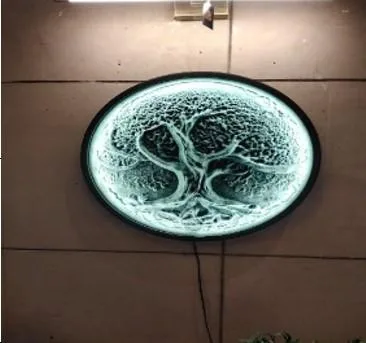 DESROCH ROUND 3D WALL ART WITH LIGHTING