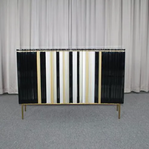 VEROCASA LIVING LUXURY WOODEN AND STAINLESS STEEL CABINET 