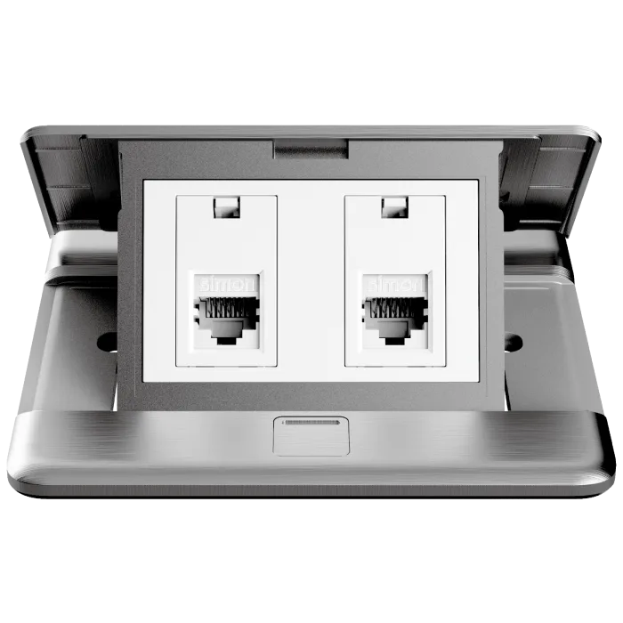 FLOOR SOCKET WITH DUAL DATE MODULES(STAINLESS?