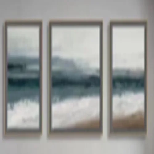 DESROCH GRAY GOLD GLITTER FINISH SET OF 3 WALL DÉCOR ART