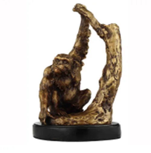 DESROCH DECOR BRONZE SCULPTURE MONKEY FIGURINE