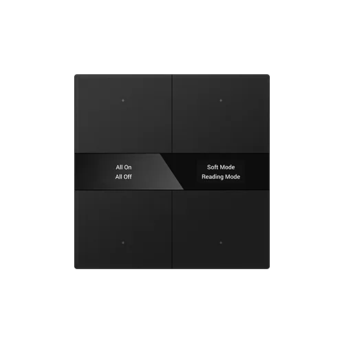 Lexa Vitara Series KNX S-series Push Button Sensor Display & Secure, 2-Gang Normal Glass Black