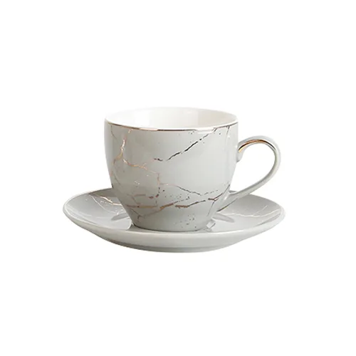 DESROCH HOMEWARES GREY & GOLDEN CERAMIC COFFEE CUP