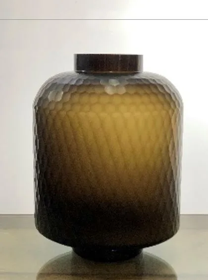 DOME VASE LARGE GLASS SMOKE BROWN LARGE