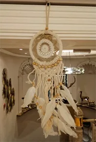 DESROCH DECOR LIGHT BROWN FEATHER  DREAM CATCHER