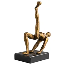 DESROCH DECOR MODERN GYMNASTICS SCULPTURE IN CLASSIC MARBLE AND CAST IRON