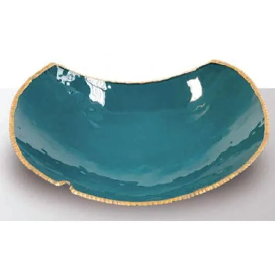 DESROCH GLASS CENTERPIECE SHINING BLUE COLOR