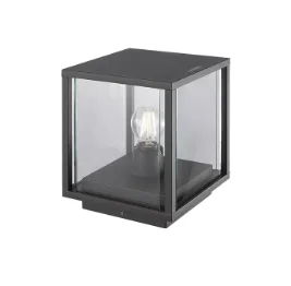 LUMO BOLLARD LIGHT E27 3000K 20W 220V AC 200X200X245mm IP54 DARK GREY 