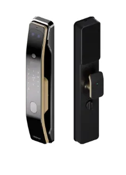 3D face recognition automatic video lock, supports 9 unlocking methods include face recognition, fingerprint, password, NFC and mechanical k