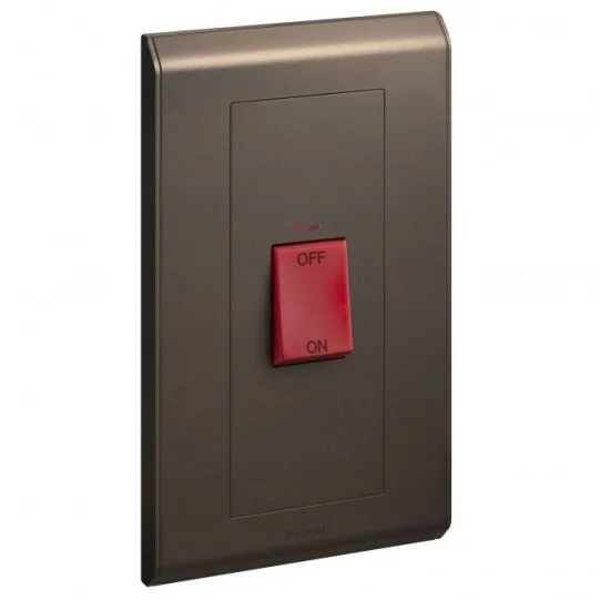 LEGRAND 2G 45A DP SWITCH + NEON BROWN