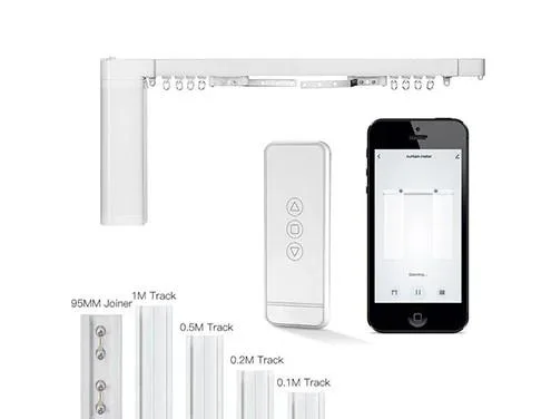 LEXA Wireless Smart Curtain Kit, C-Shape 3.14 m Track, Zigbee/Wi-Fi Motor + One-Way Remote