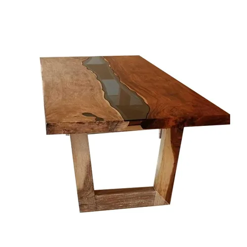 WOODEN SUAR DINNING TABLE WITH WOOD FINISH LEGS