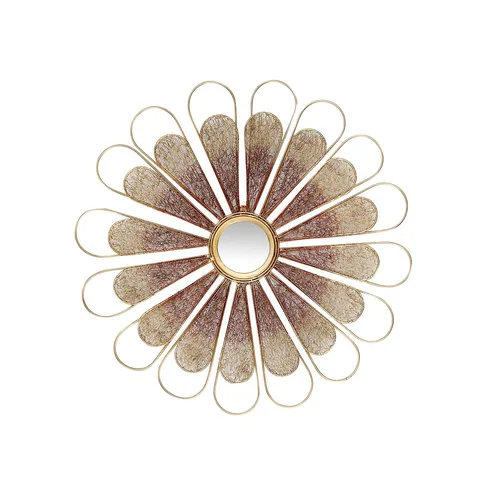 DESROCH  DECOR MIRRORS LUCIA DORADO FLOWER ROUND DECORATIVE ACCENT MIRROR