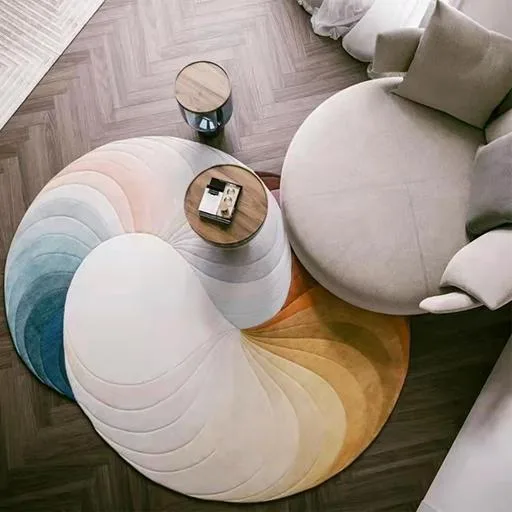 DESROCH ACRYLIC HANDMADE RAINBOW COLOR LIVING & ENTRYWAY CARPET