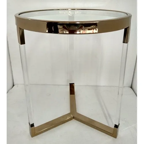 Side Table W/Clear Glass