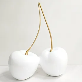 DESROCH DECOR WHITE & GOLD CHERRY DECORATIVE OBJECT