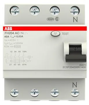 ABB ELCB 40A 4P 30MA FH204 40A/0.03/4P 2CSF204006R1400