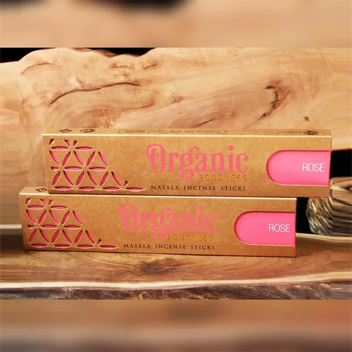 DESROCH CANDLE LIGHT & SCENTS ORGANIC MASALA INCENSE STICKS - ROSE (SET OF 12)