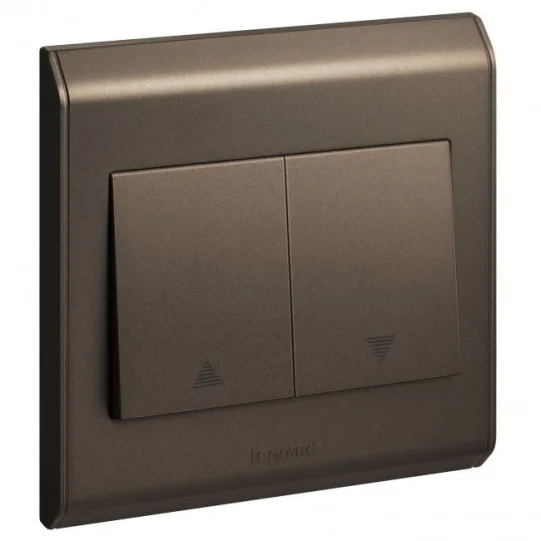 LEGRAND 2 GANG PUSH FOR ELECTRICAL SHUTTERBROWN