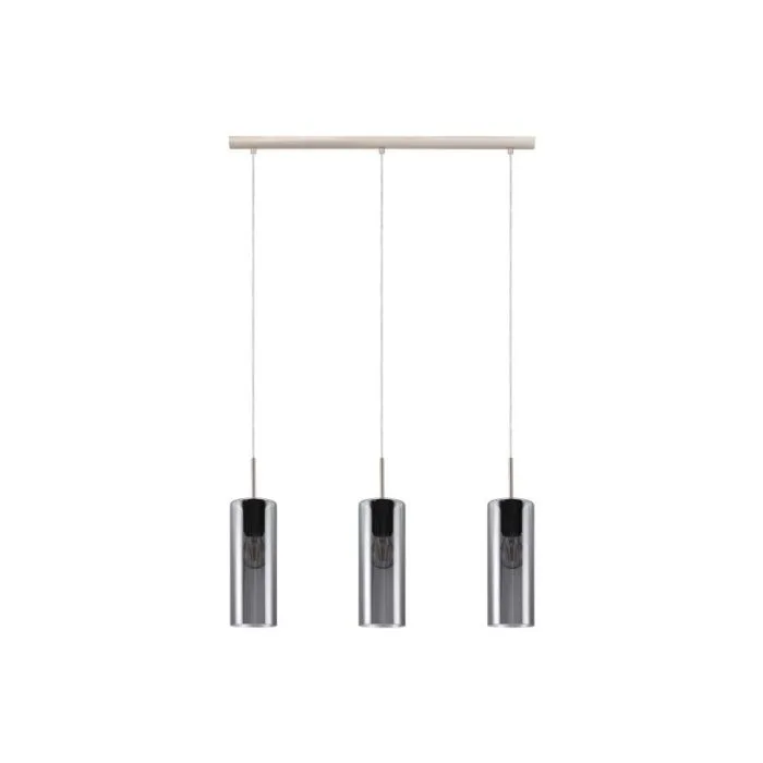 EGLO HL/3 E27 NICKEL-M/SW-TRANSP.'SELVINO' PENDANT LAMPS