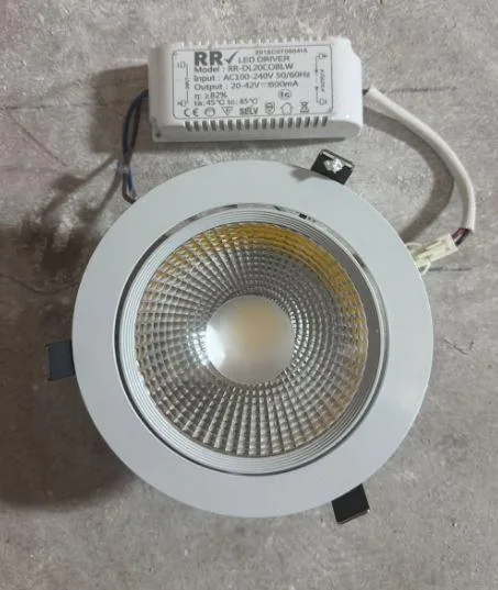 RR COB DOWN LIGHT 20W 3000K 220V AC DIA-160 H-80mm IP44 