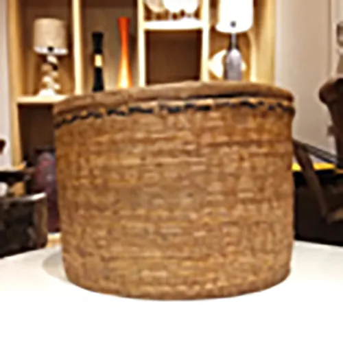DESROCH DECOR MODERN DECORATIVE BAMBOO-BROWN STORAGE BASKET