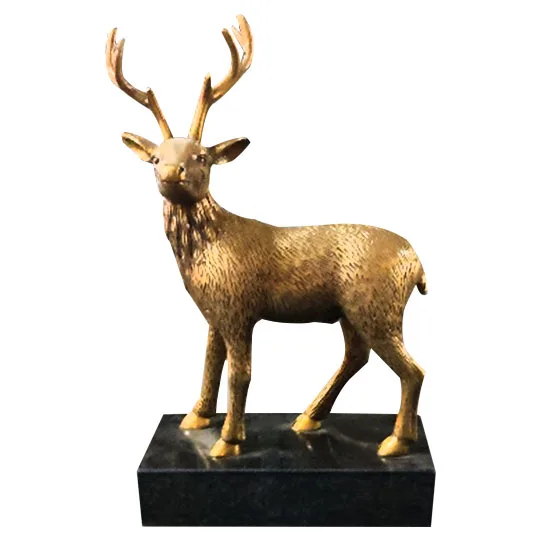 DESROCH DECOR AVERSA SOLID BRASS STANDIND DEER DECO PIECE